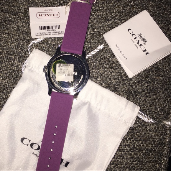 COACH silicon Purple watch new with Tags $98 - Picture 3 of 3